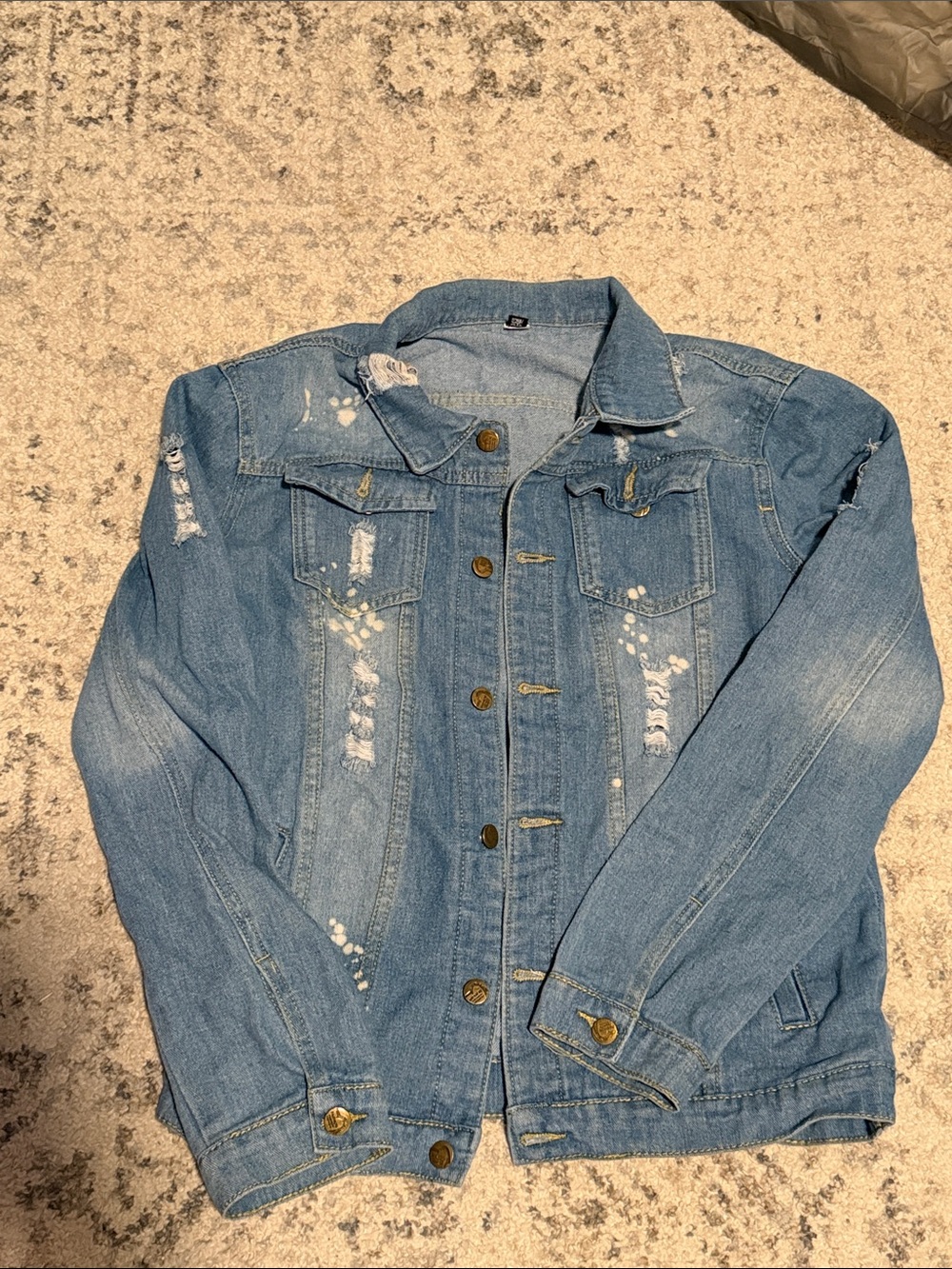 Light Blue Distressed Denim Jacket